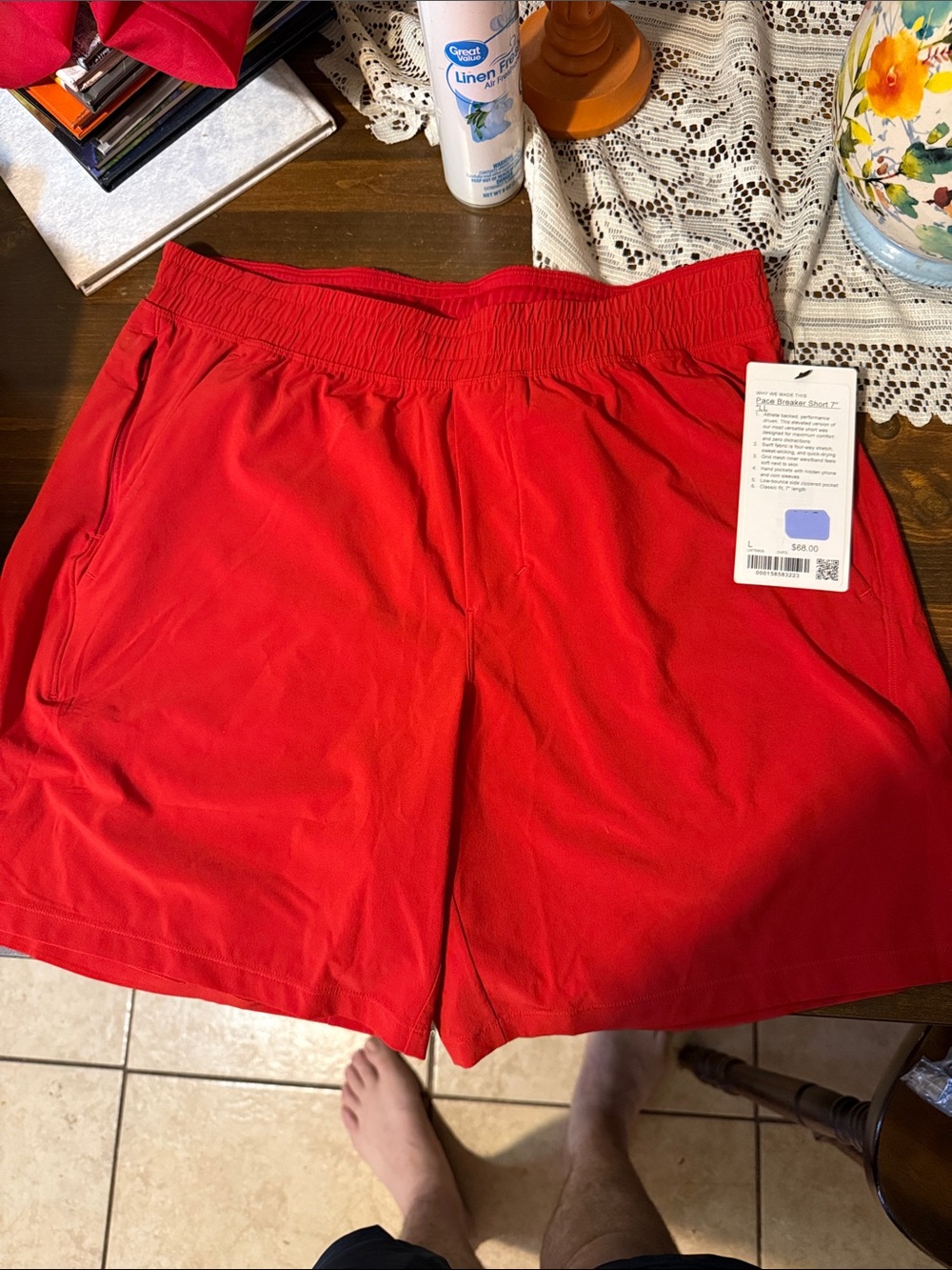 New Lululemon Pace Breakers 7” Red